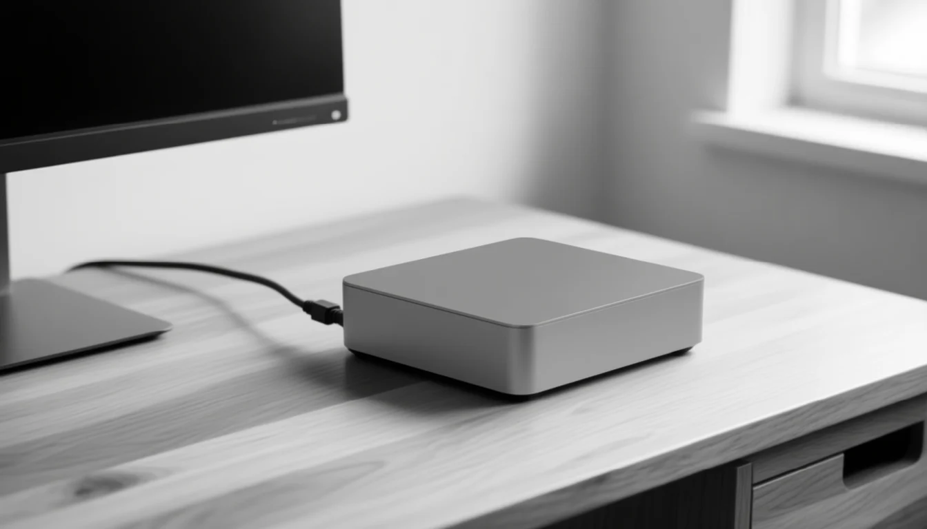 AI-generated compact ai workstation on a desk